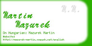 martin mazurek business card